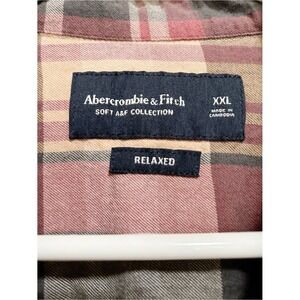 Abercrombie & Fitch Men's Plaid Button-Down Shirt XXL Relaxed Soft Preppy Y2K